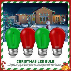 48pcs Christmas LED Bulbs Red & Green S14 E26 Waterproof 1W Outdoor Lights
